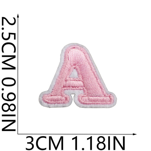 Pink Varsity Embroidered Letter Patches – 2.5cm